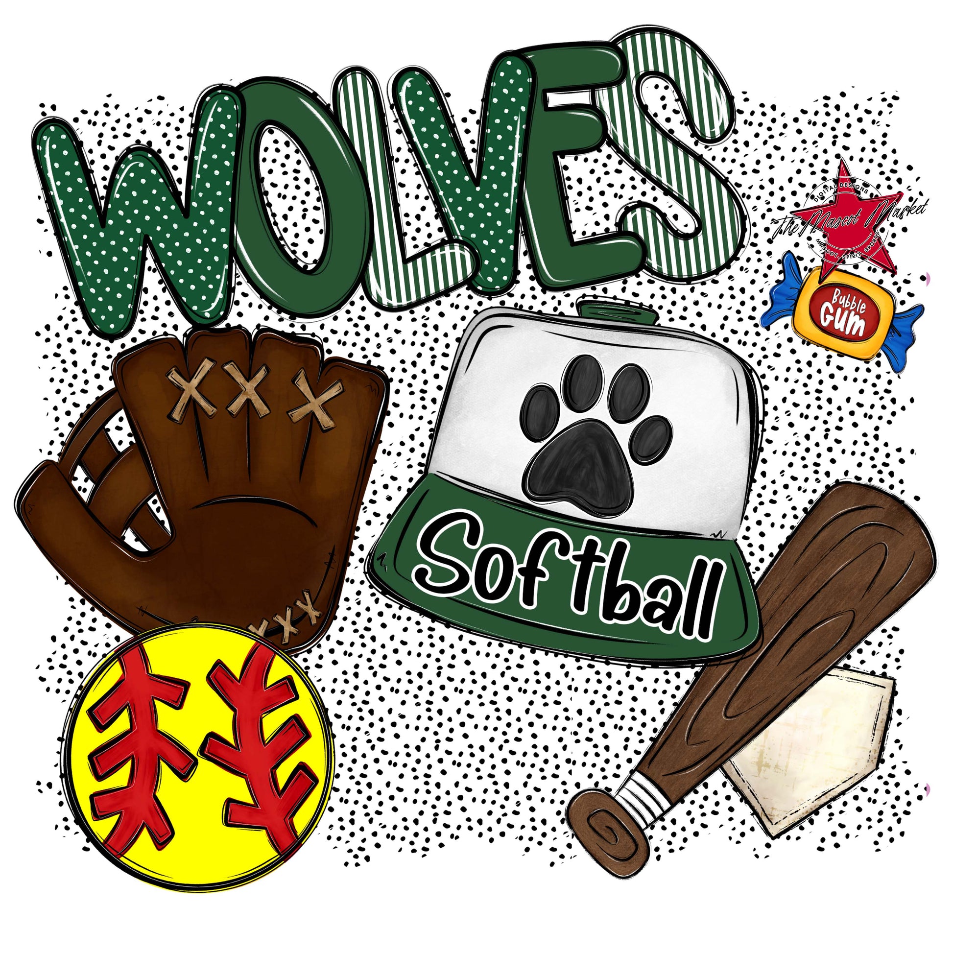 Wolves Softball Spirit-Green