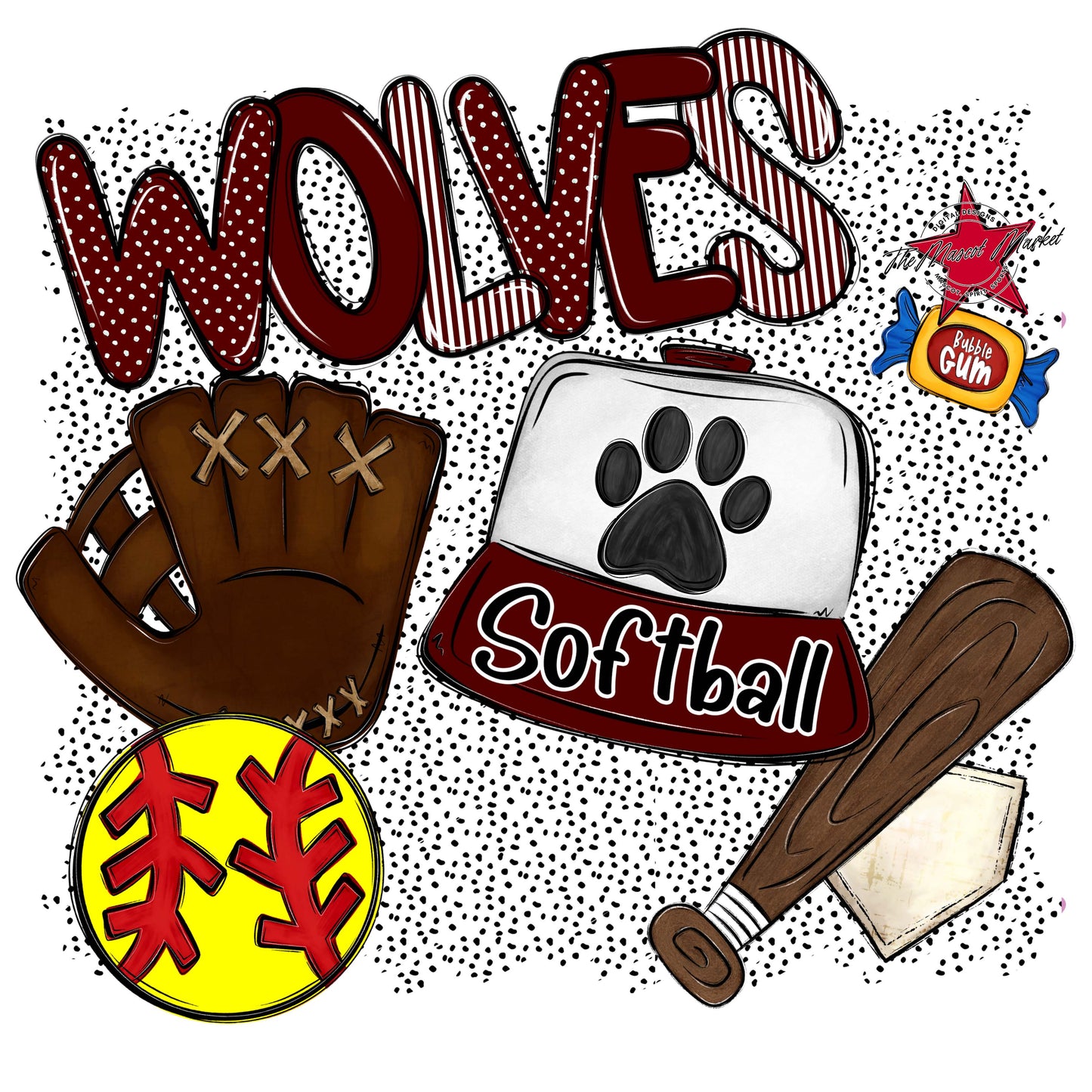 Wolves Softball Spirit-Maroon