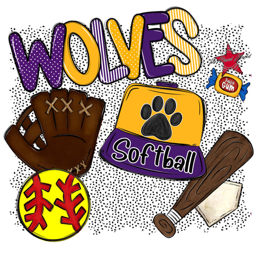 Wolves Softball Spirit-Purple & Yellow