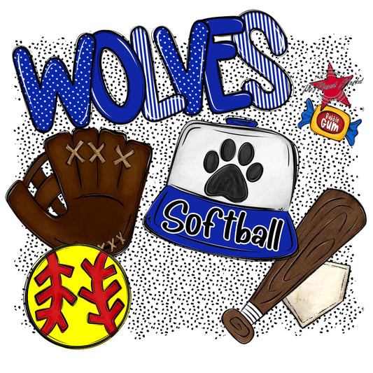 Wolves Softball Spirit-Royal Blue