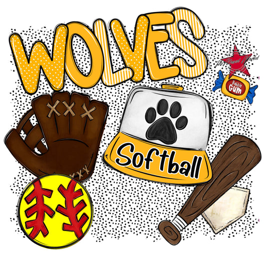 Wolves Softball Spirit-Yellow
