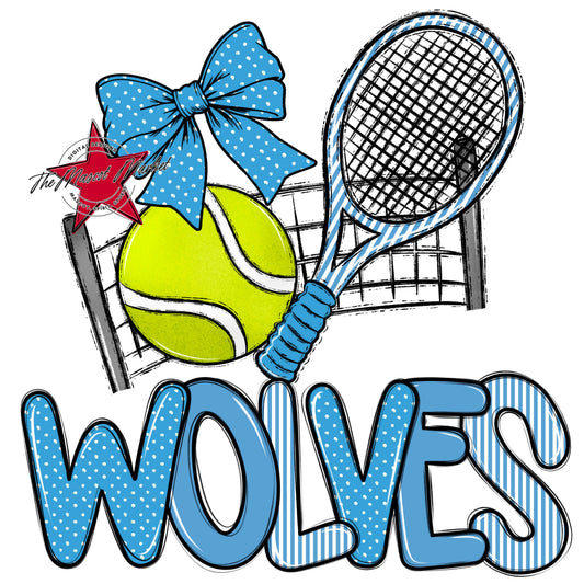 Wolves Tennis Spirit Design-Carolina Blue