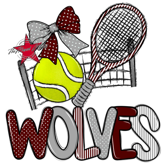 Wolves Tennis Spirit Design-Maroon & Grey