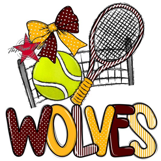 Wolves Tennis Spirit Design-Maroon & Yellow