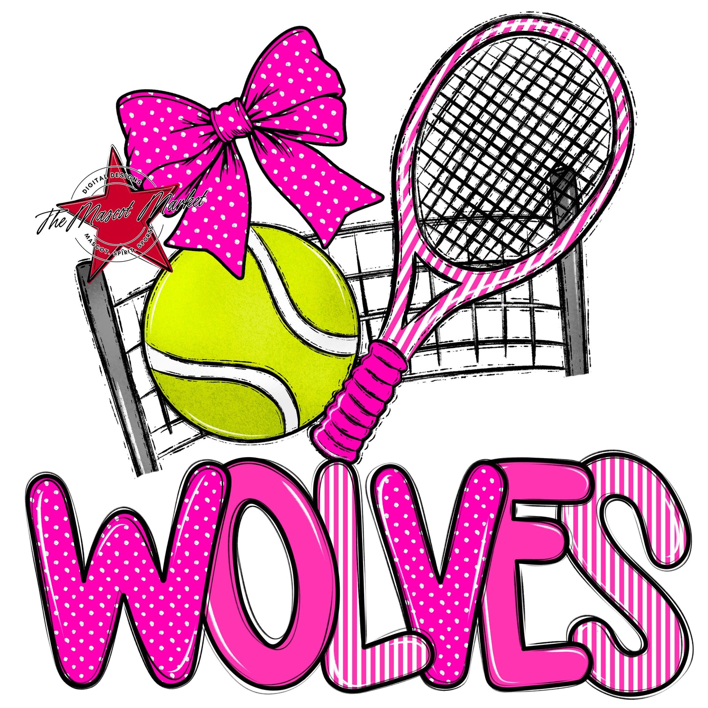 Wolves Tennis Spirit Design-Pink
