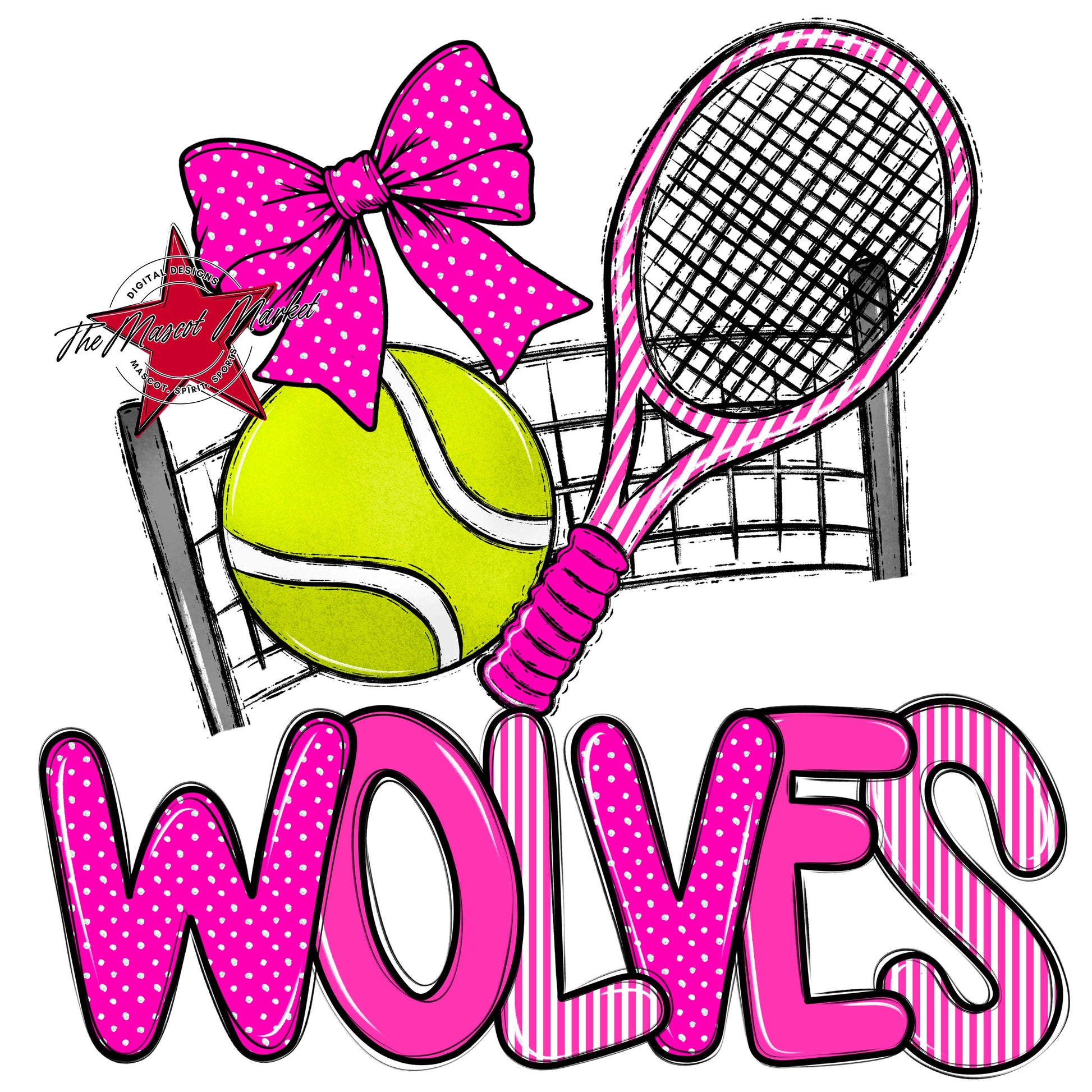 Wolves Tennis Spirit Design-Pink