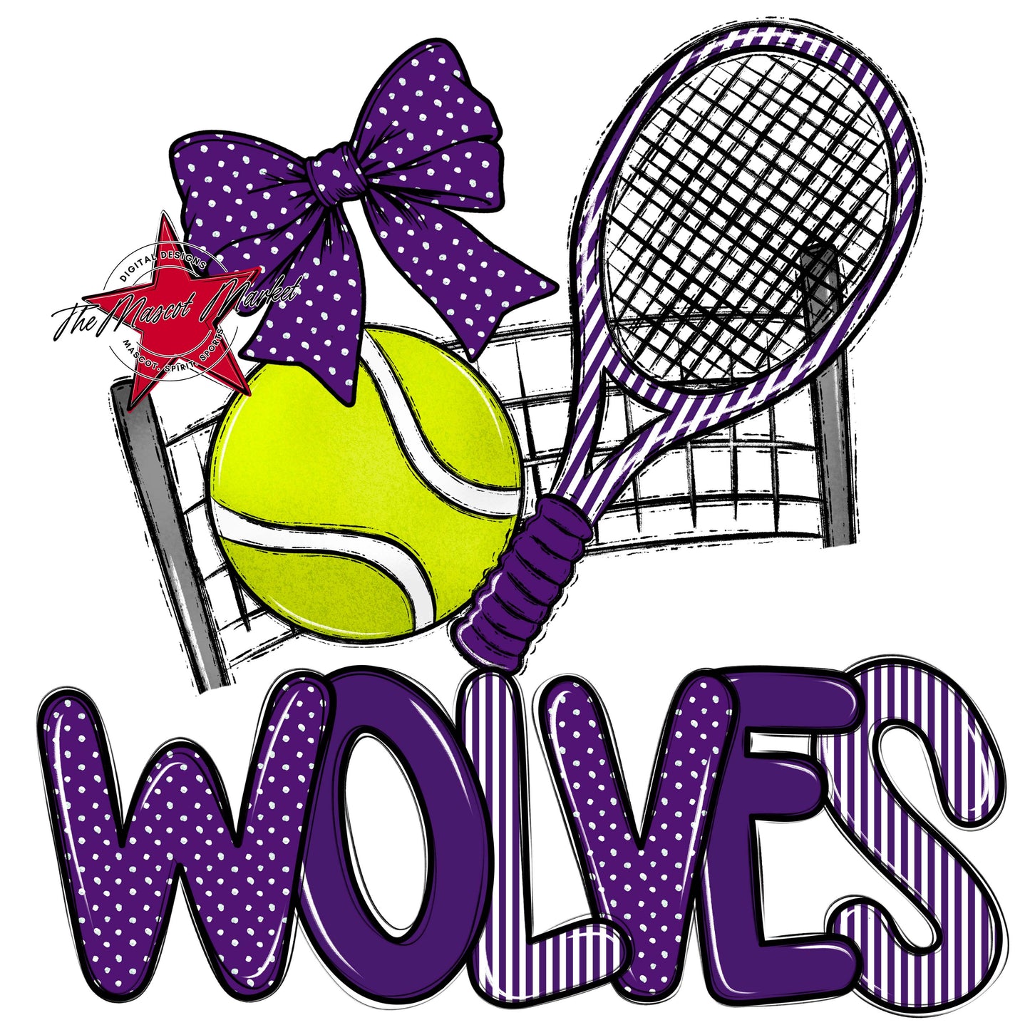 Wolves Tennis Spirit Design-Purple