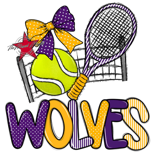 Wolves Tennis Spirit Design-Purple & Yellow