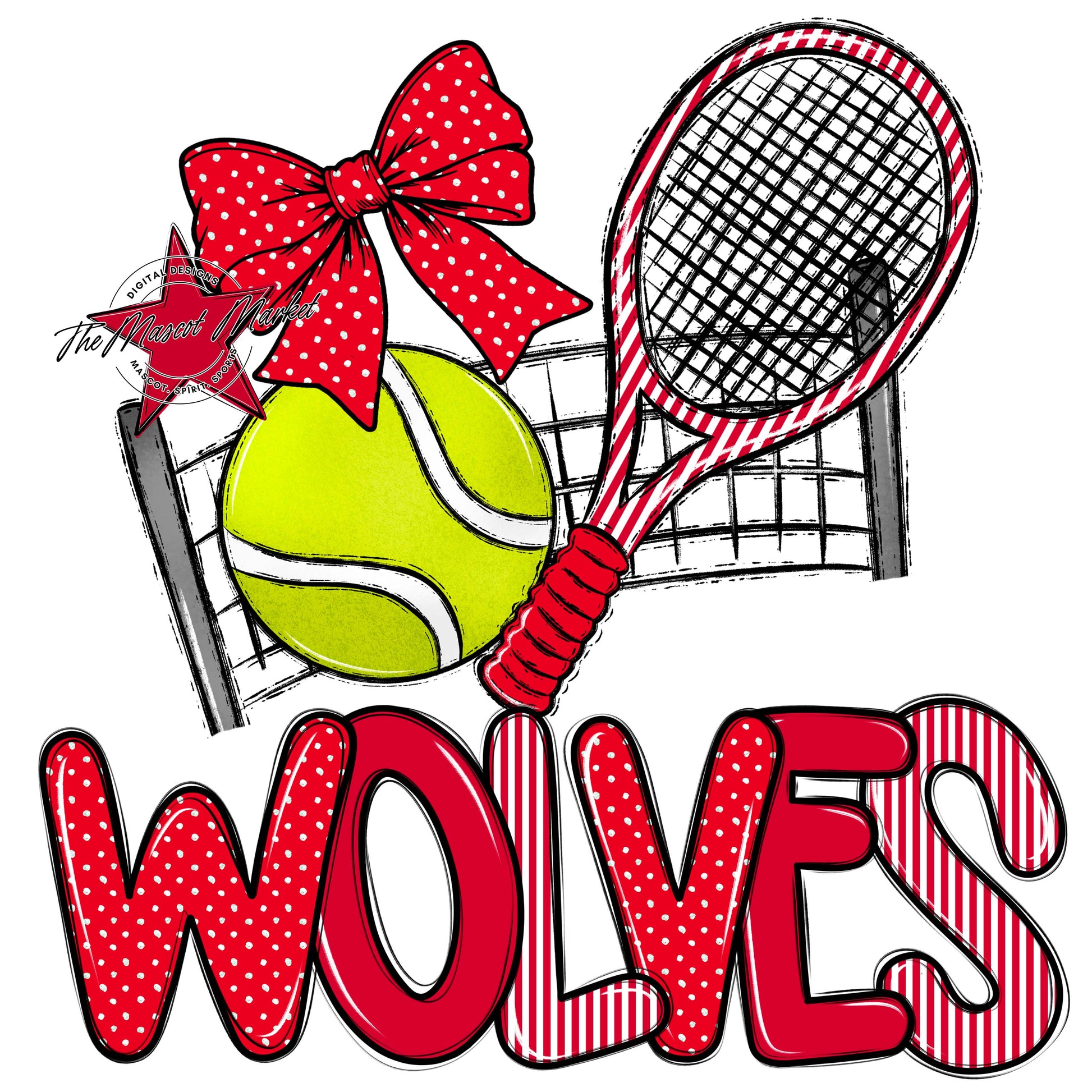 Wolves Tennis Spirit Design-Red