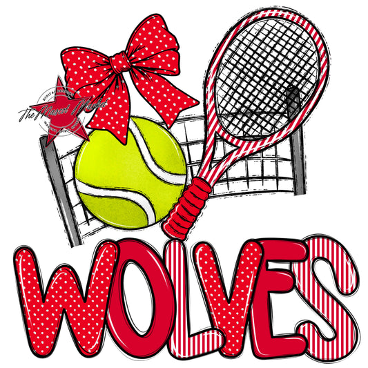 Wolves Tennis Spirit Design-Red