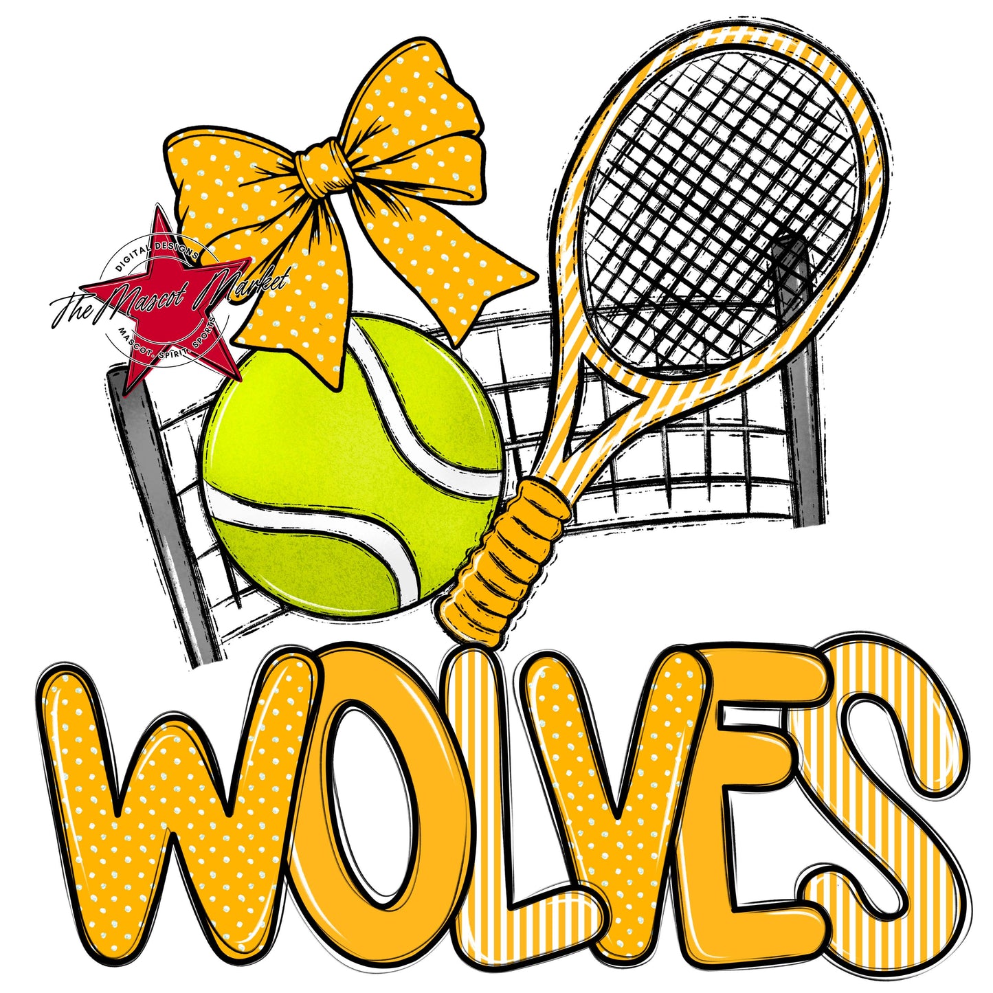 Wolves Tennis Spirit Design-Yellow
