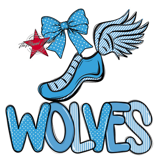 Wolves Track Spirit Design-Carolina Blue