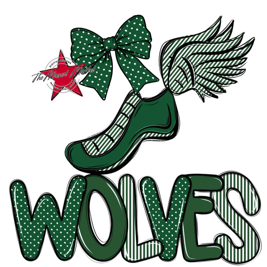 Wolves Track Spirit Design-Green