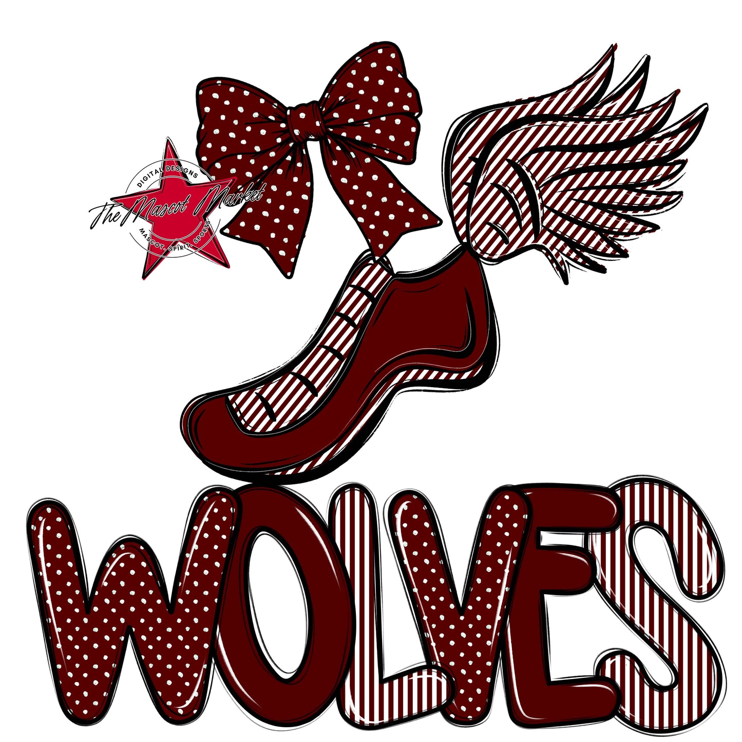 Wolves Track Spirit Design-Maroon