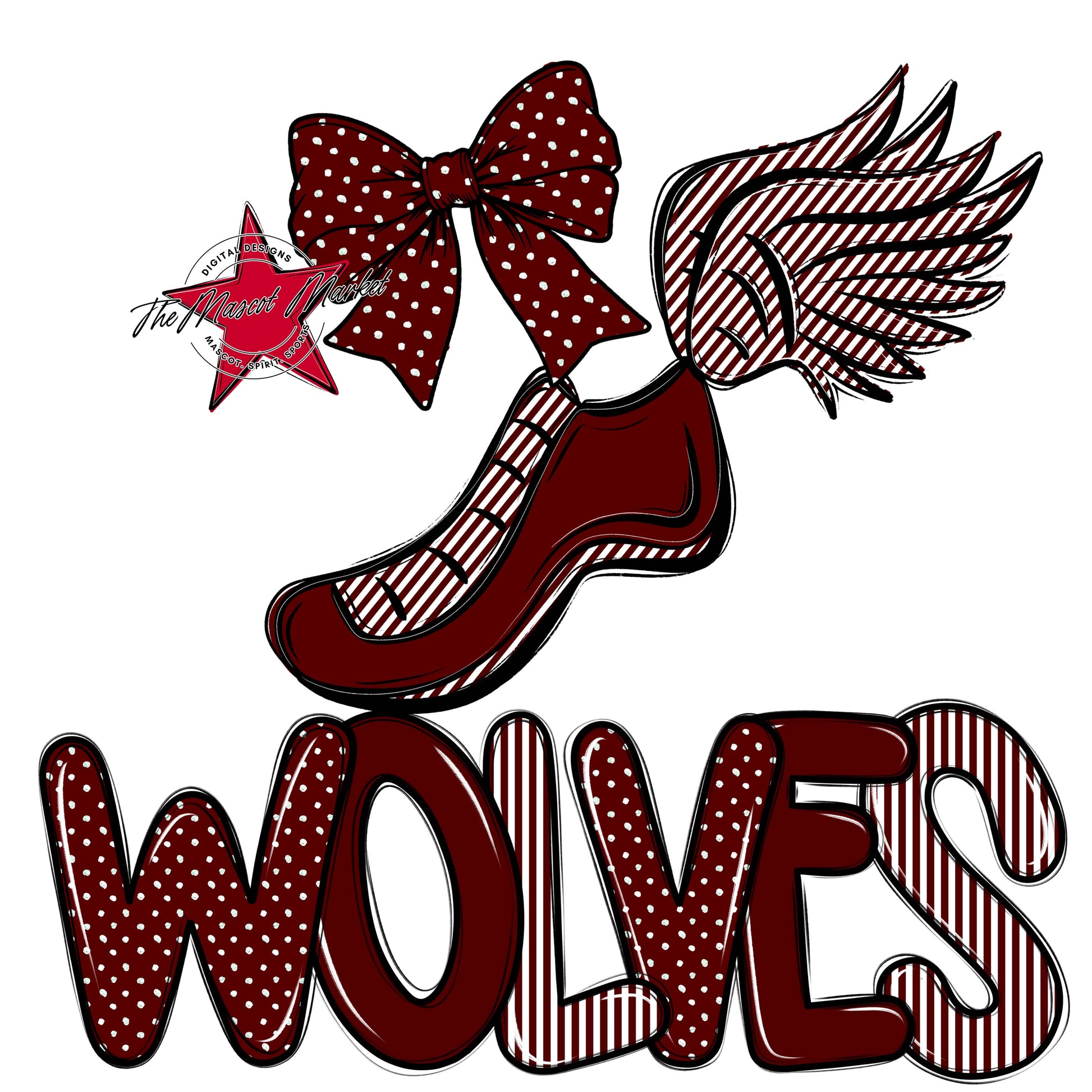 Wolves Track Spirit Design-Maroon