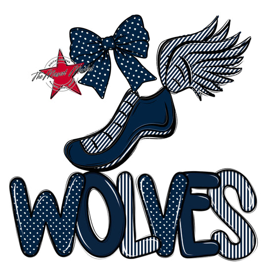 Wolves Track Spirit Design-Navy