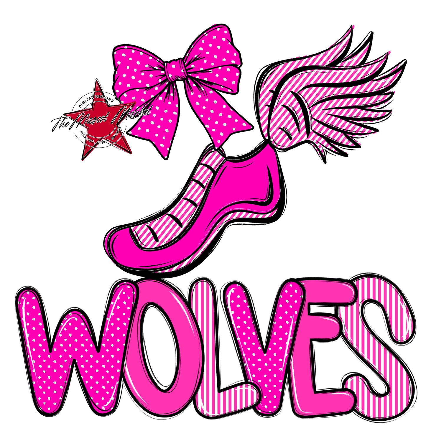 Wolves Track Spirit Design-Pink