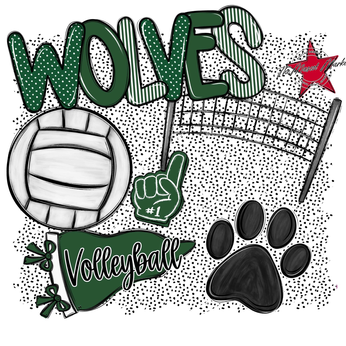 Wolves Volleyball Spirit-Green