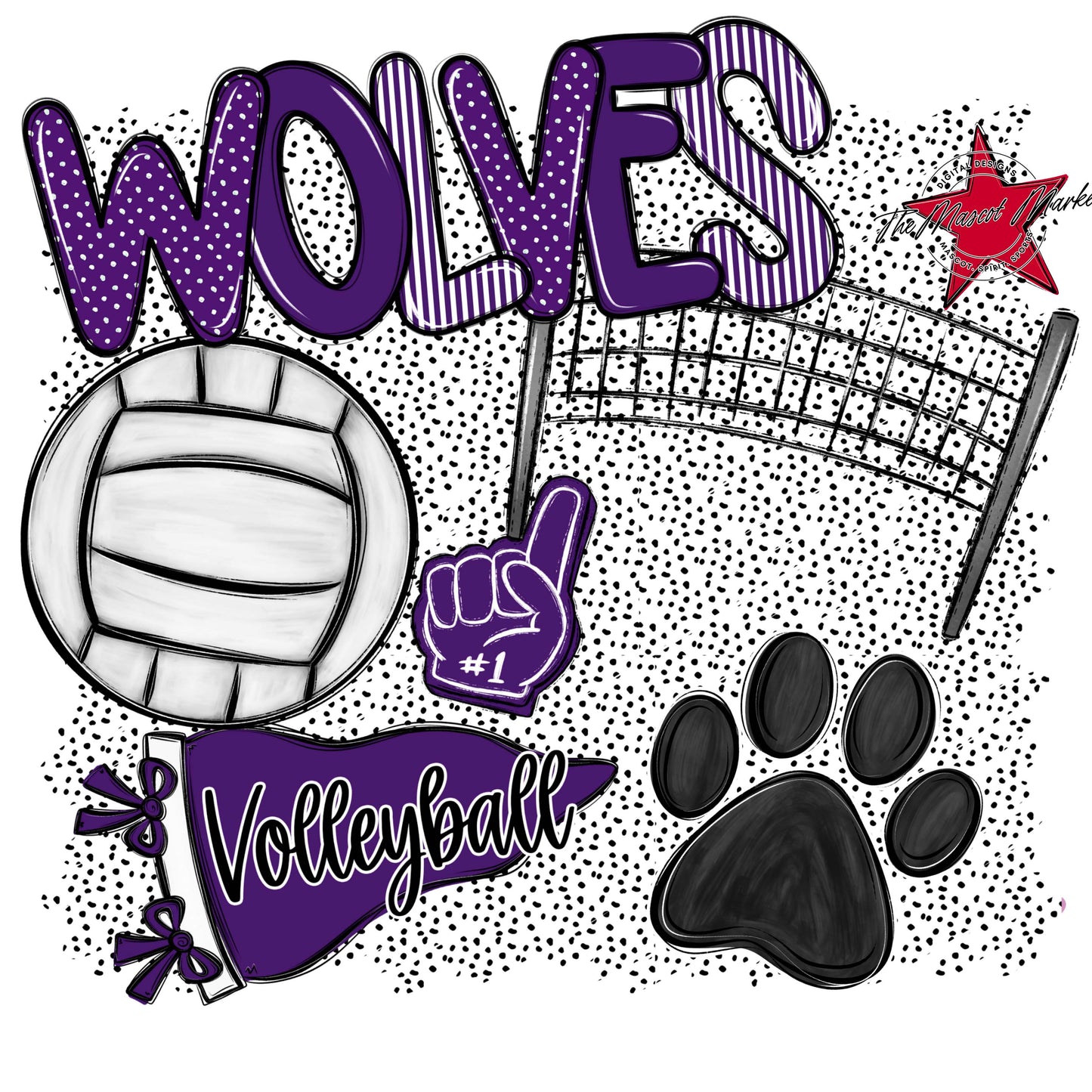 Wolves Volleyball Spirit-Purple