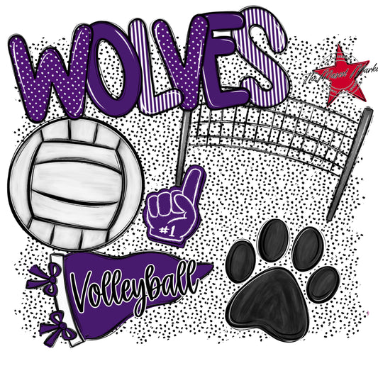 Wolves Volleyball Spirit-Purple