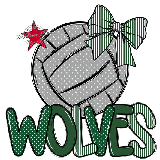 Wolves Volleyball Spirit Design-Green