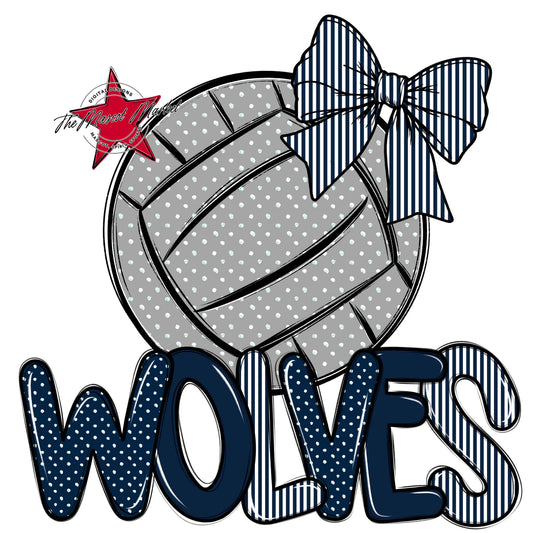 Wolves Volleyball Spirit Design-Navy