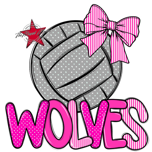 Wolves Volleyball Spirit Design-Pink