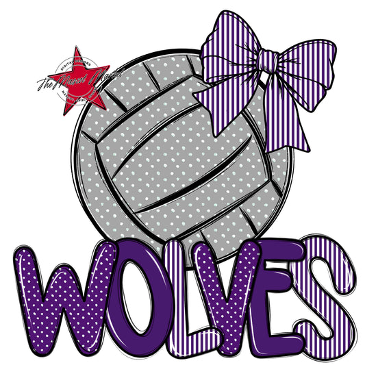 Wolves Volleyball Spirit Design-Purple