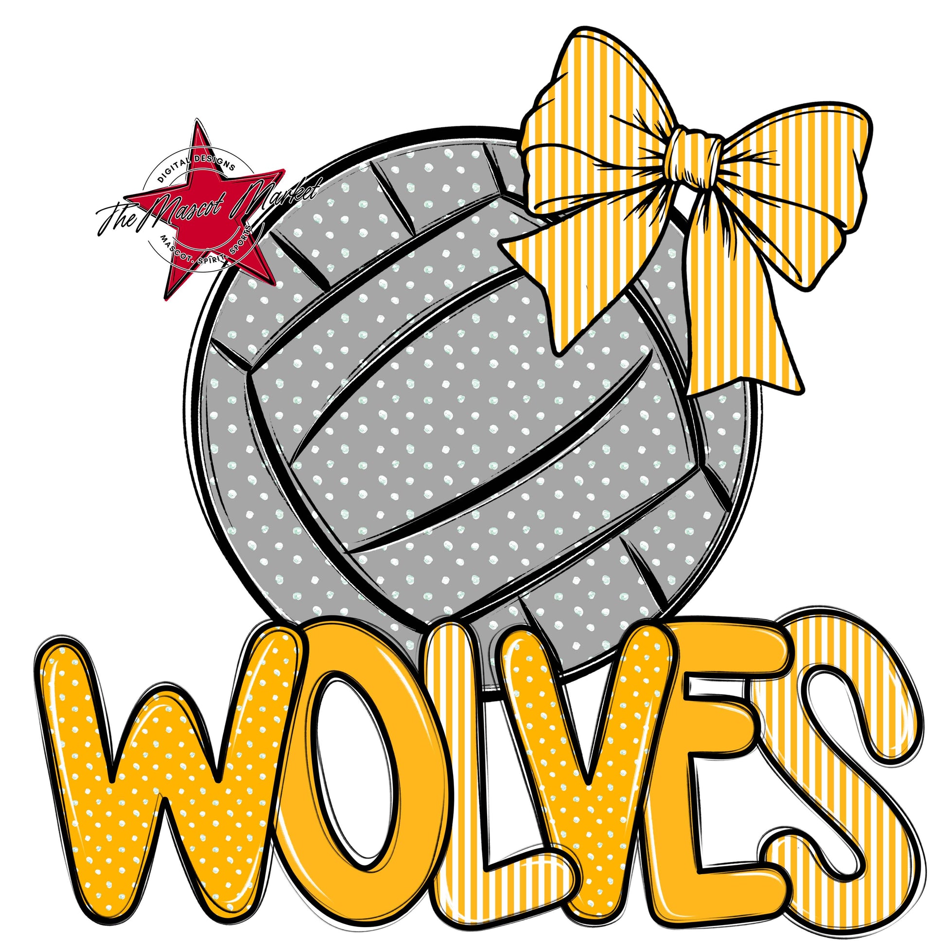 Wolves Volleyball Spirit Design-Yellow