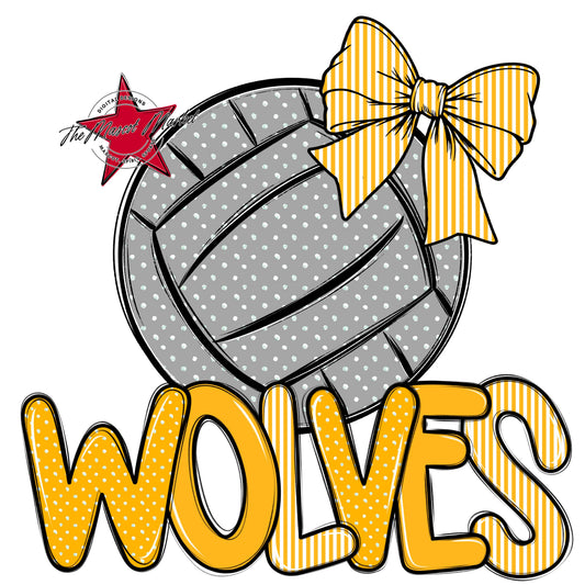 Wolves Volleyball Spirit Design-Yellow