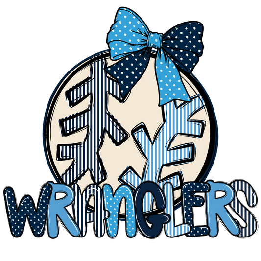 Wranglers Baseball-Softball Spirit Design-Navy & Carolina Blue