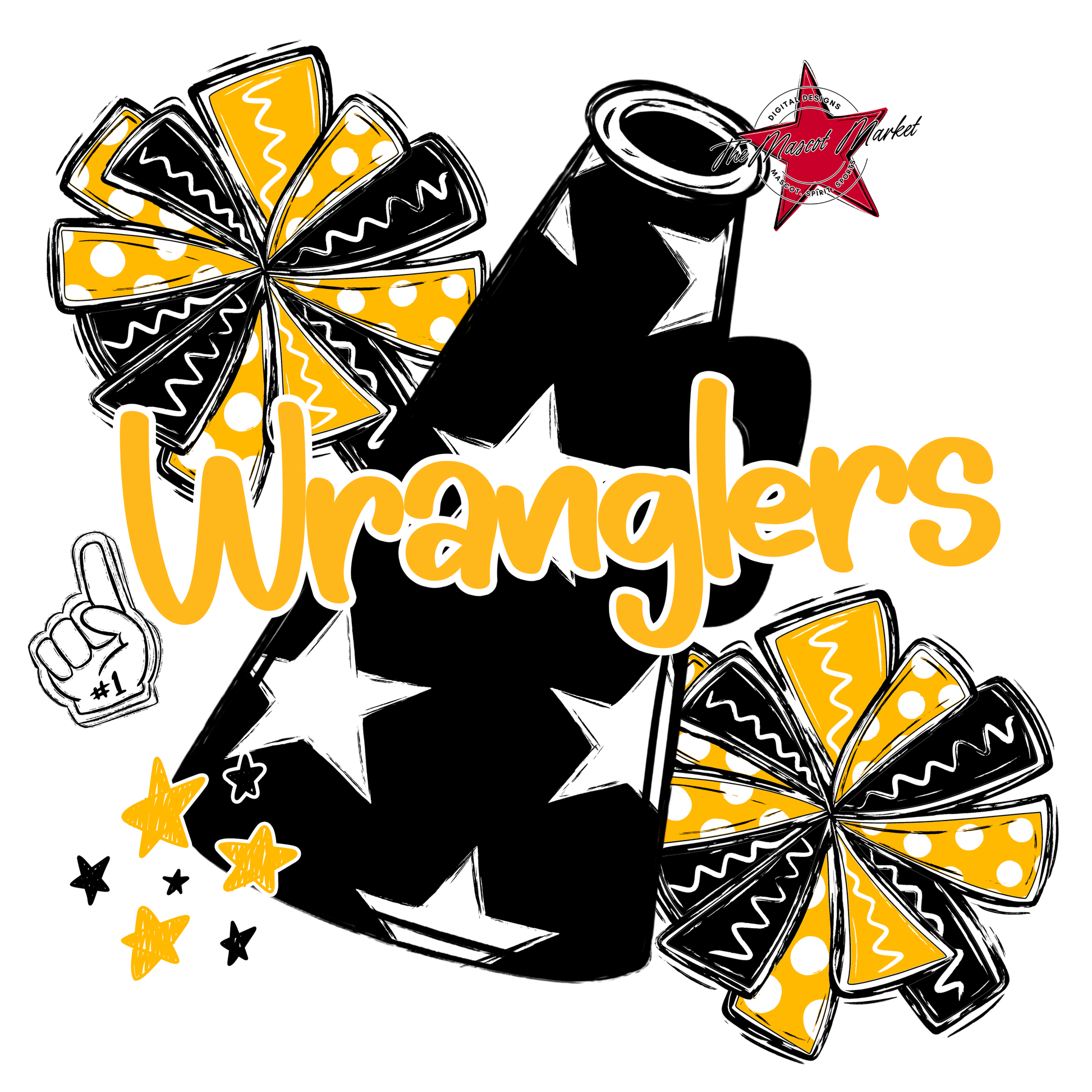 Wranglers Alpha Megaphone Design-Yellow