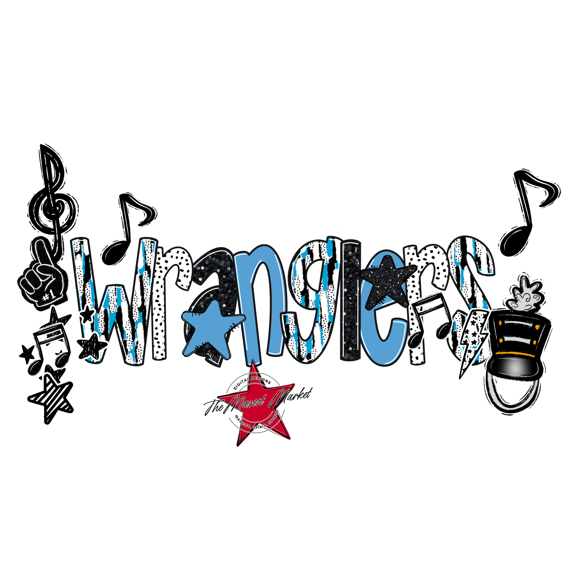 Wranglers Band Scrape-Carolina Blue
