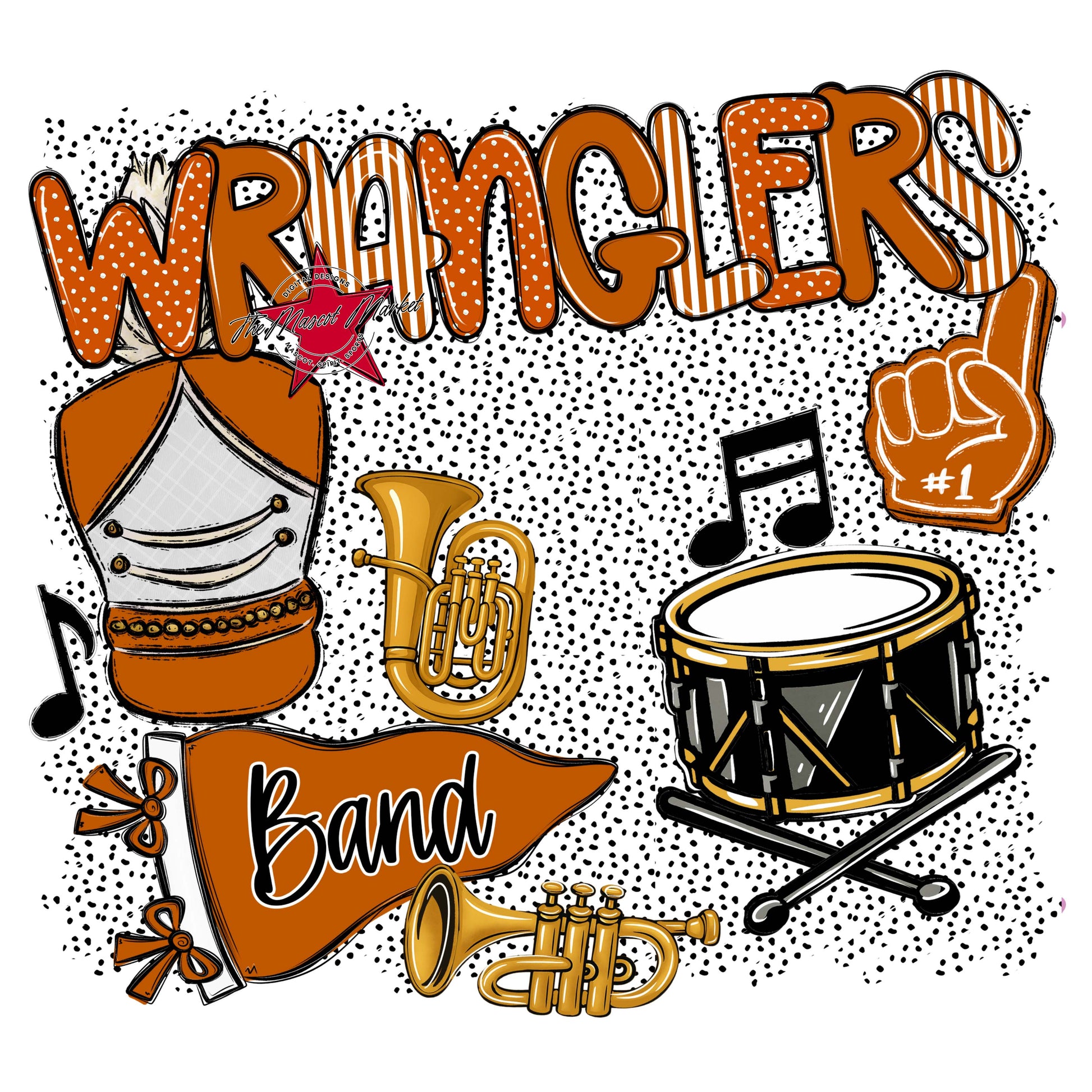 Wranglers Band Spirit-Burnt Orange