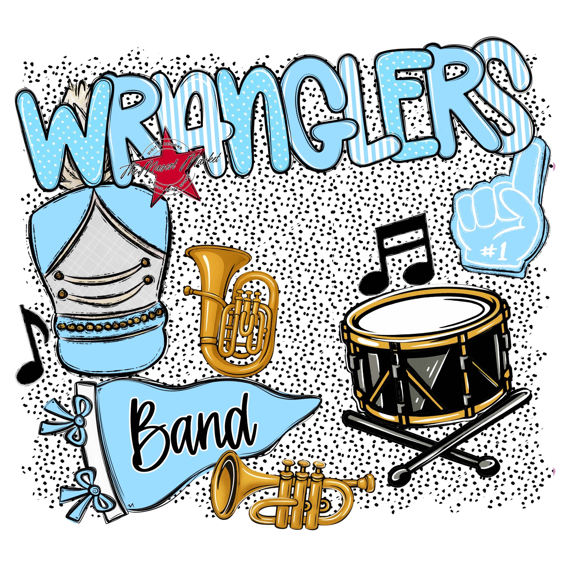 Wranglers Band Spirit-Columbia Blue