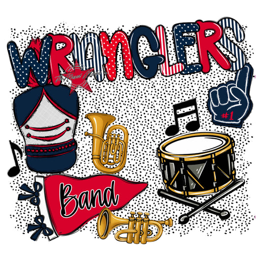 Wranglers Band Spirit-Navy & Red