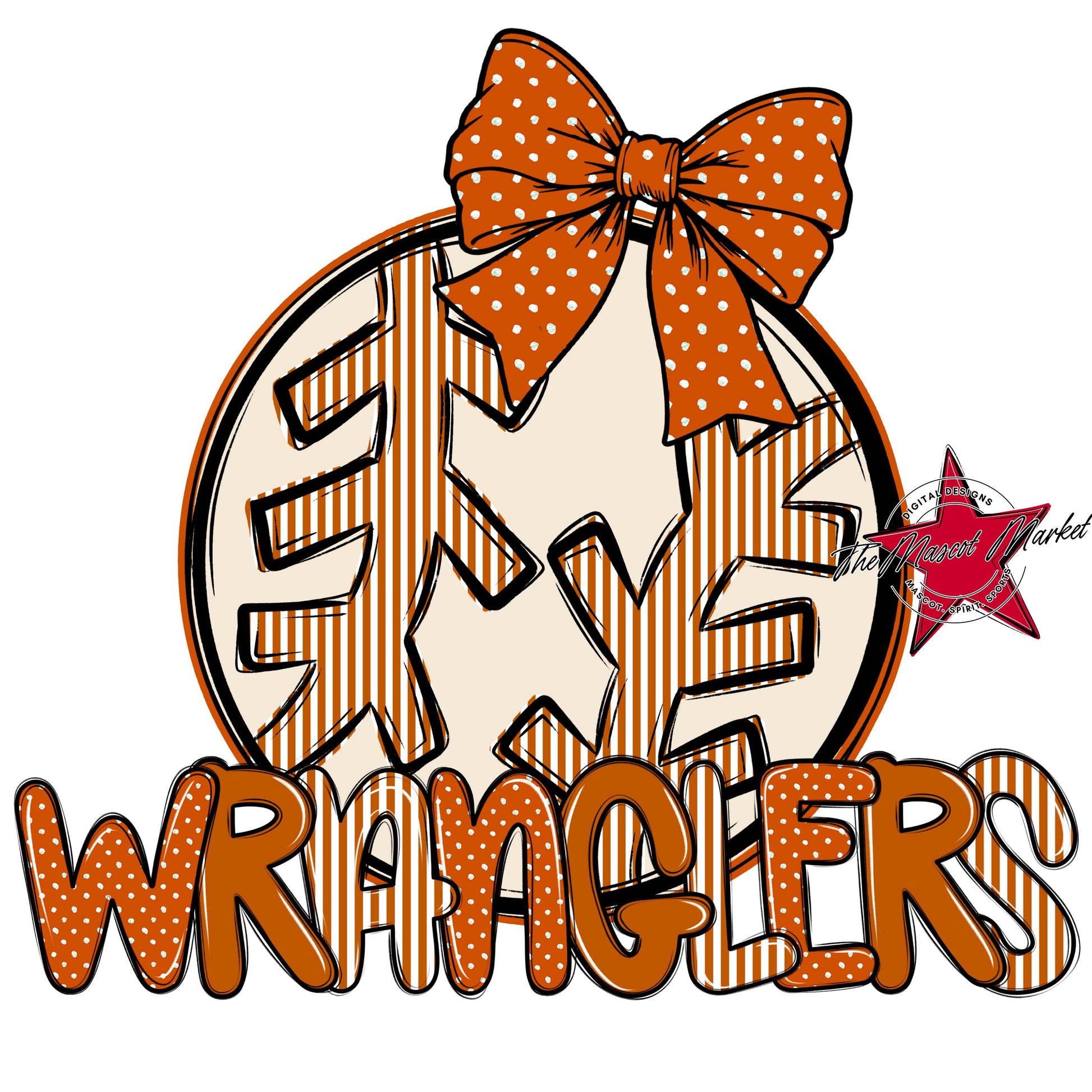 Wranglers Baseball-Softball Spirit Design-Burnt Orange