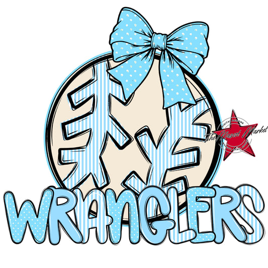 Wranglers Baseball-Softball Spirit Design-Columbia Blue