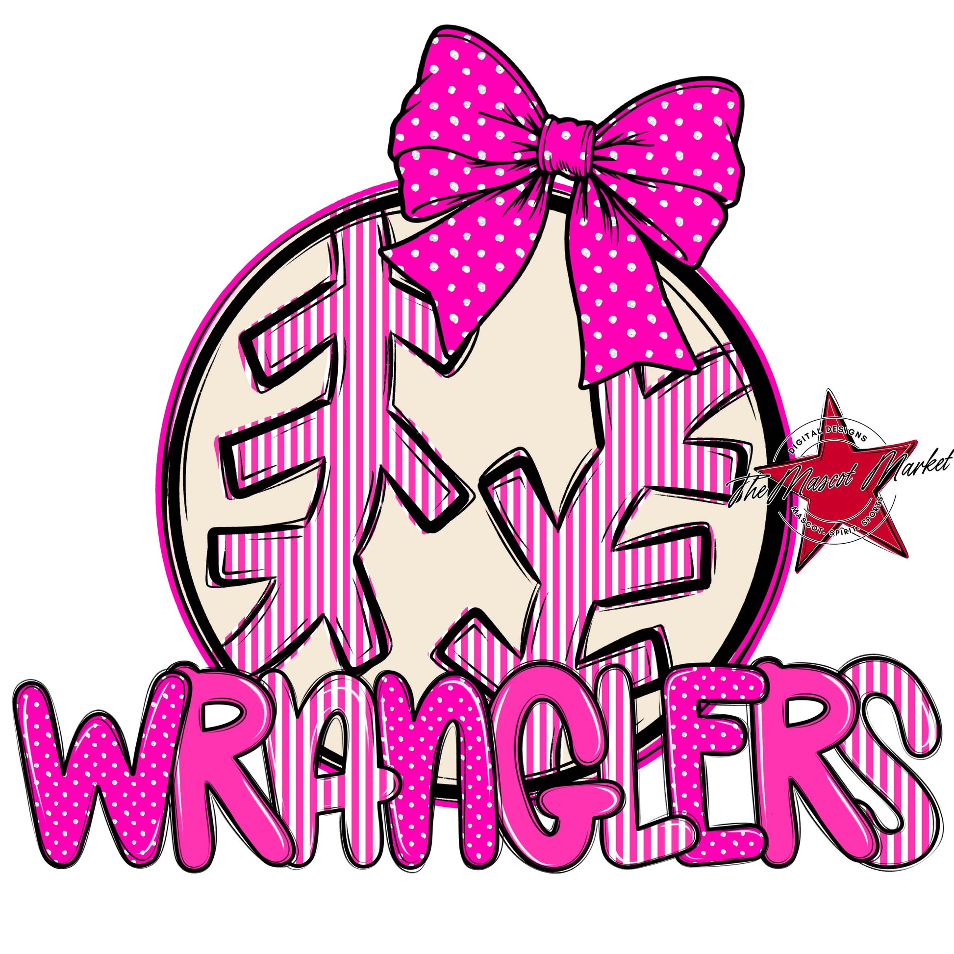 Wranglers Baseball-Softball Spirit Design-Pink