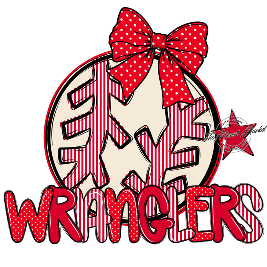 Wranglers Baseball-Softball Spirit Design-Red