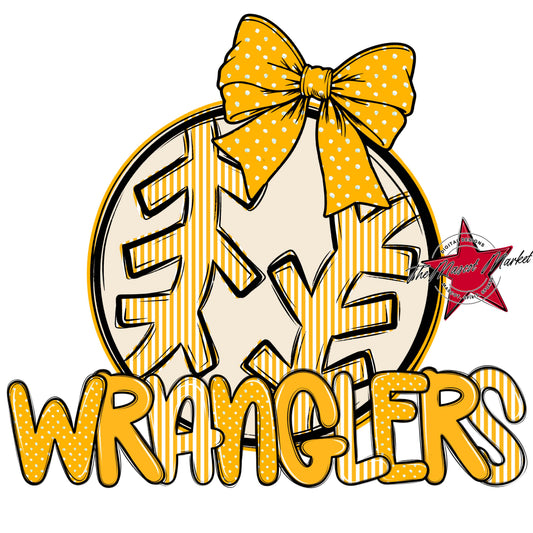 Wranglers Baseball-Softball Spirit Design-Yellow