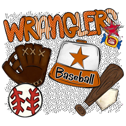Wranglers Baseball Spirit-Burnt Orange