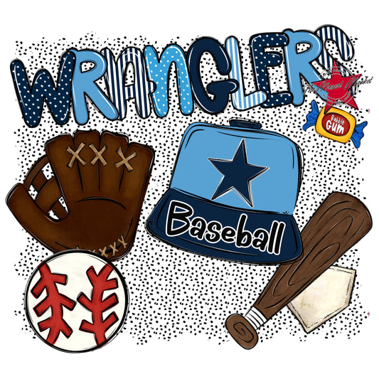 Wranglers Baseball Spirit-Navy & Carolina Blue