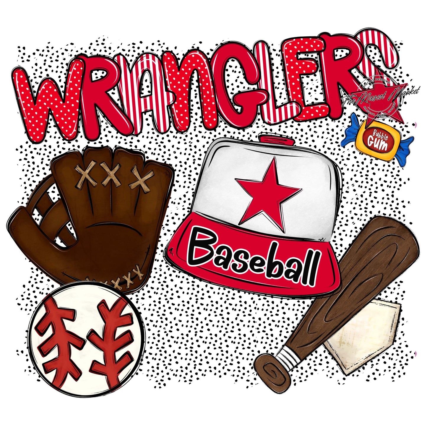 Wranglers Baseball Spirit-Red