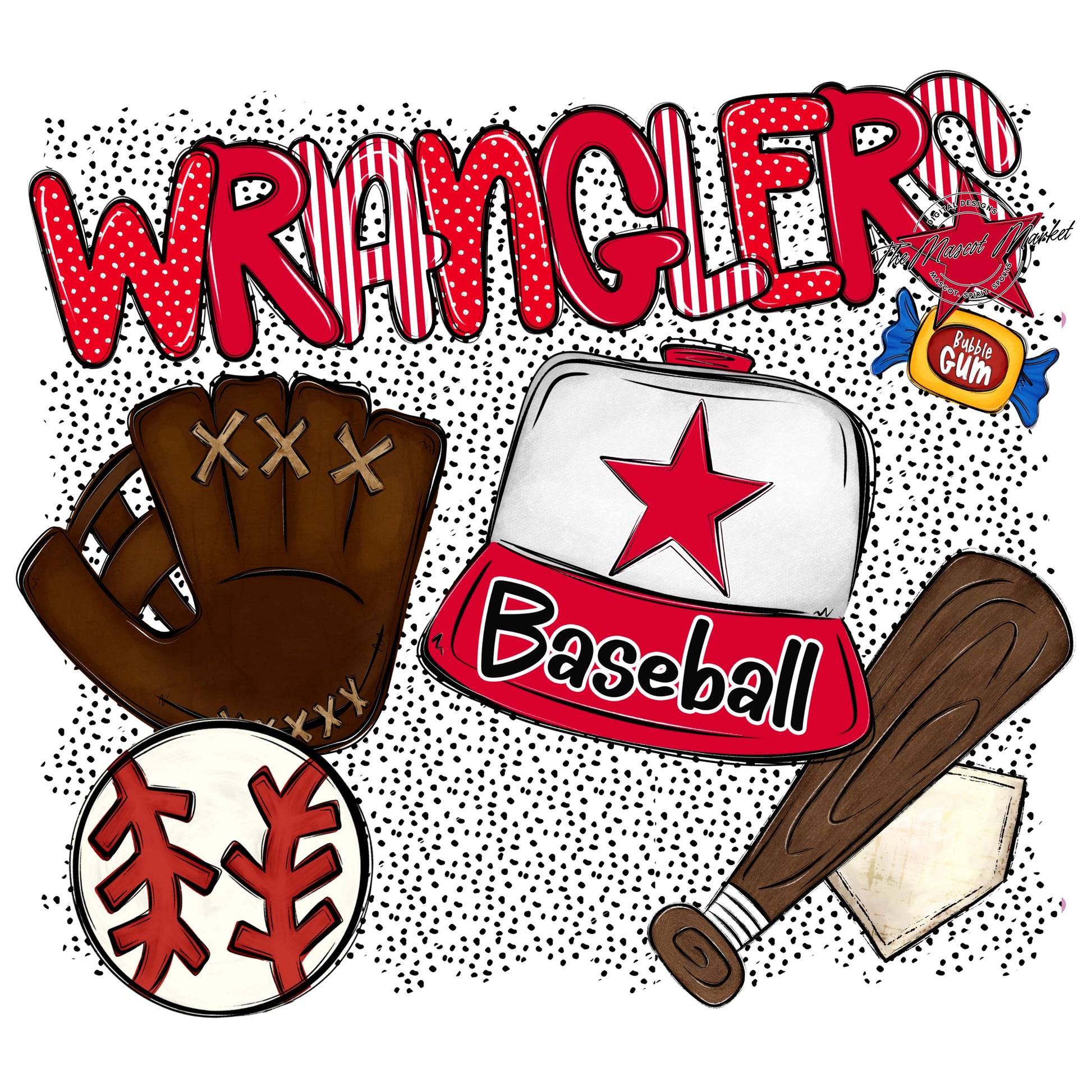 Wranglers Baseball Spirit-Red