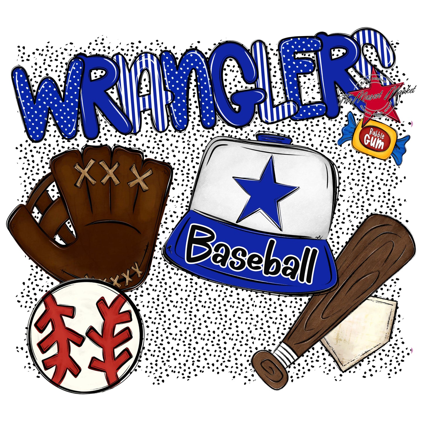 Wranglers Baseball Spirit-Royal Blue