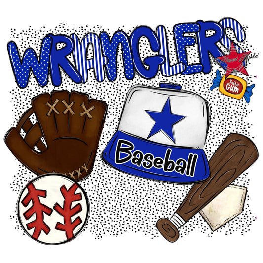 Wranglers Baseball Spirit-Royal Blue