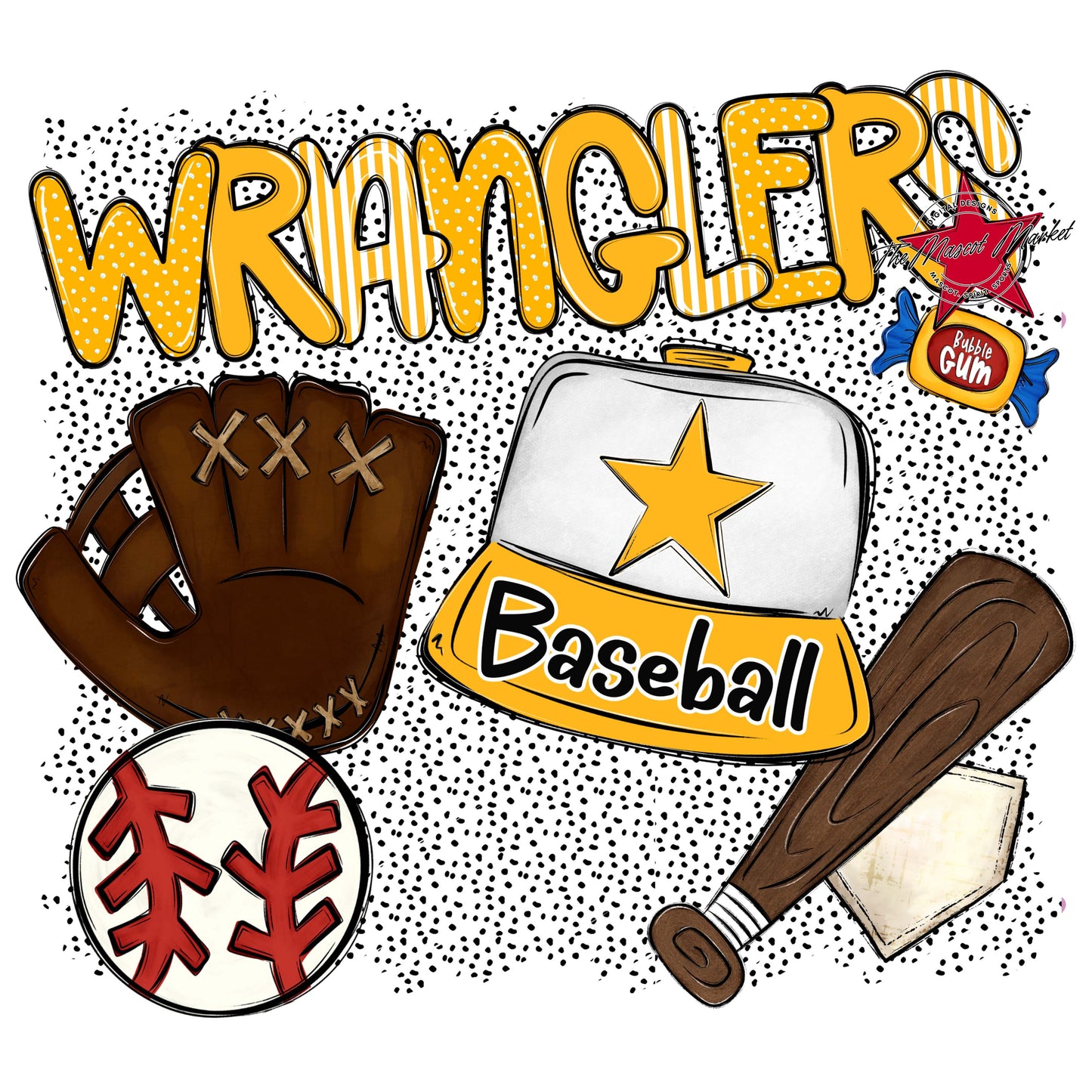 Wranglers Baseball Spirit-Yellow