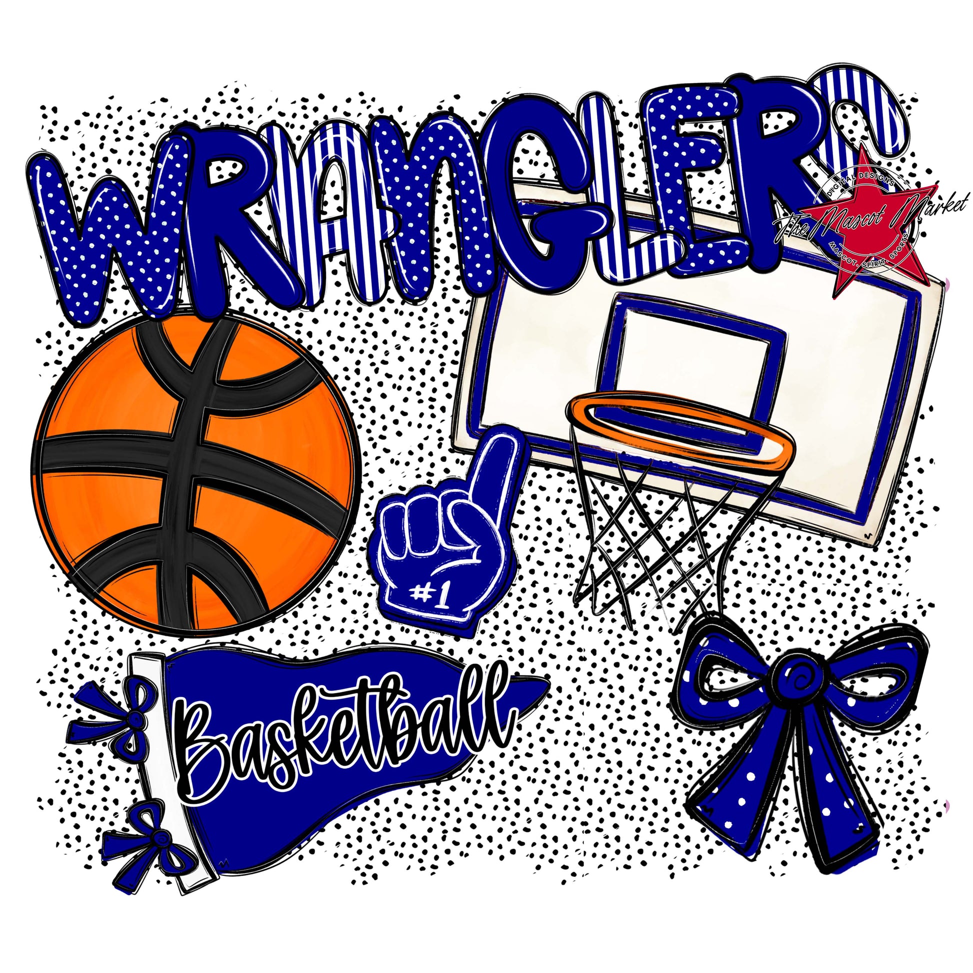 Wranglers Basketball Spirit-Blue