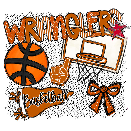 Wranglers Basketball Spirit-Burnt Orange